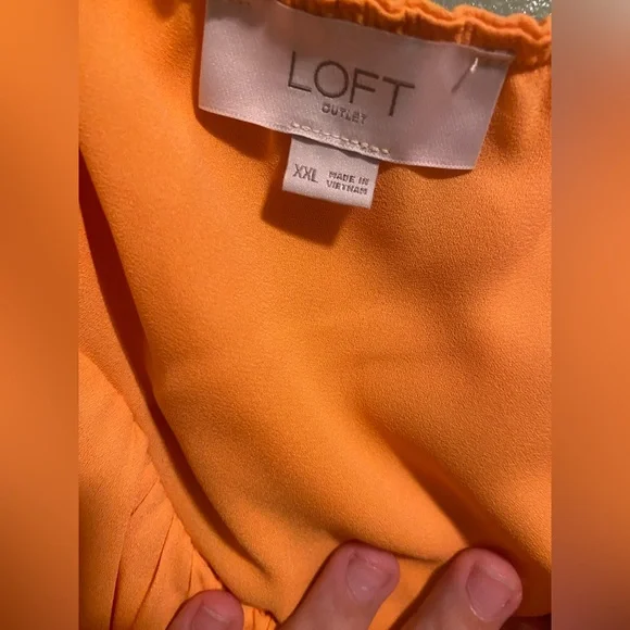 LOFT Tangerine Ruffle Tank Top - Picture 3 of 3